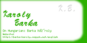 karoly barka business card